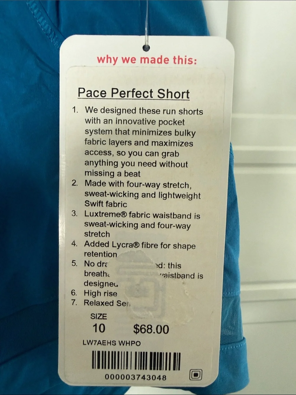 NWT lululemon athletica Women's Pace Perfect Short Size 10 - Picture 2 of 5